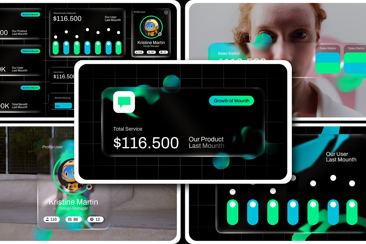 Liquid Glass Widgets After Effect, a Social Media Template by Loin Studio (Photo 1 of 3)