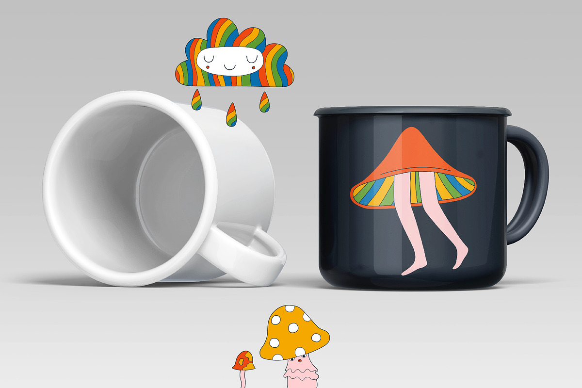 Retro psychedelic vector set., an Object Graphic by anna khramtsova (Photo 11 of 14)