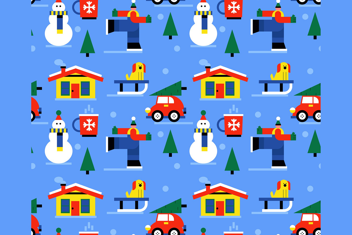 Winter Seamless Pattern Illustration, a Texture Illustration by graphicook