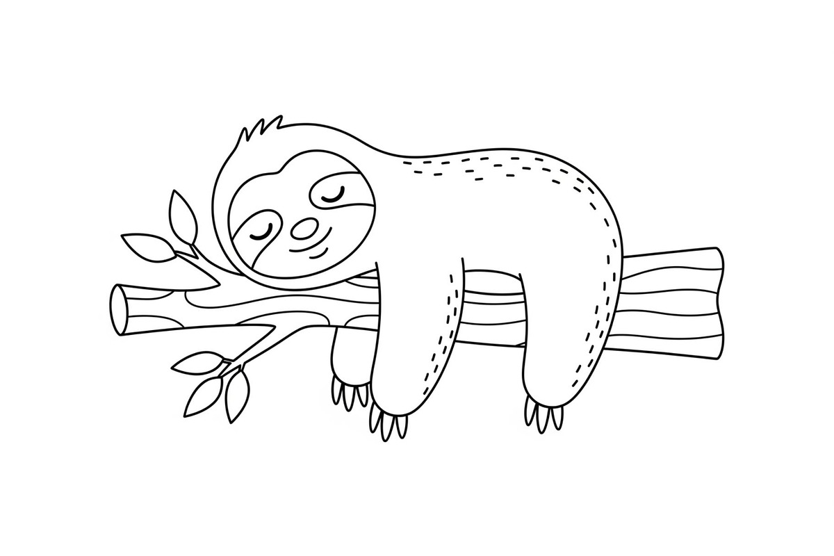 Cute Sloth Line Art Bundle, an Illustration by musafir_fashion (Photo 48 of 51)