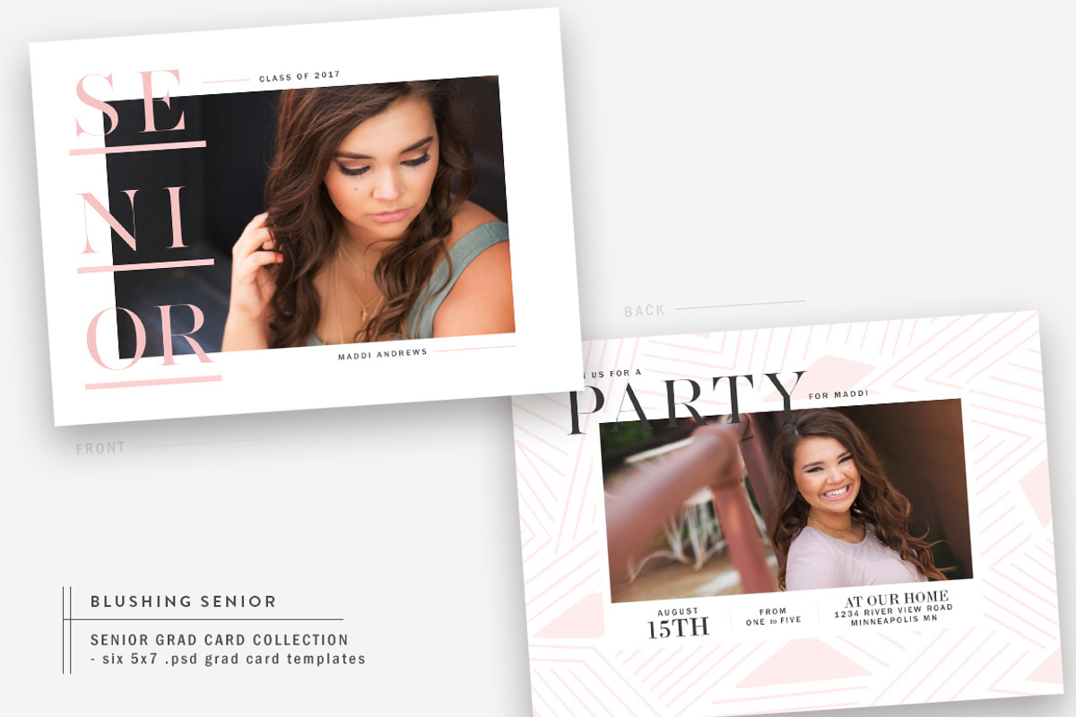 Graduation Card Bundle | Blushing, a Card Template by The Modern Collective (Photo 2 of 7)