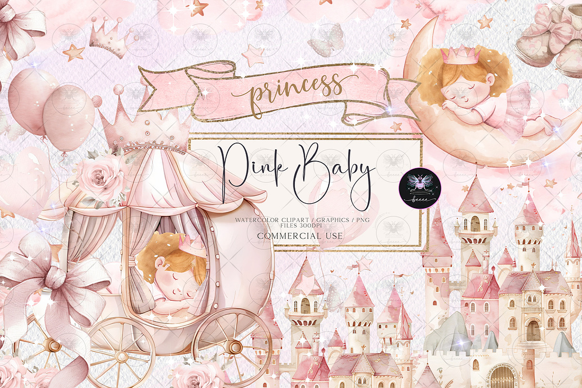 Princess Coquette Bow Clipart, an Illustration by BigCakeBee (Photo 1 of 4)