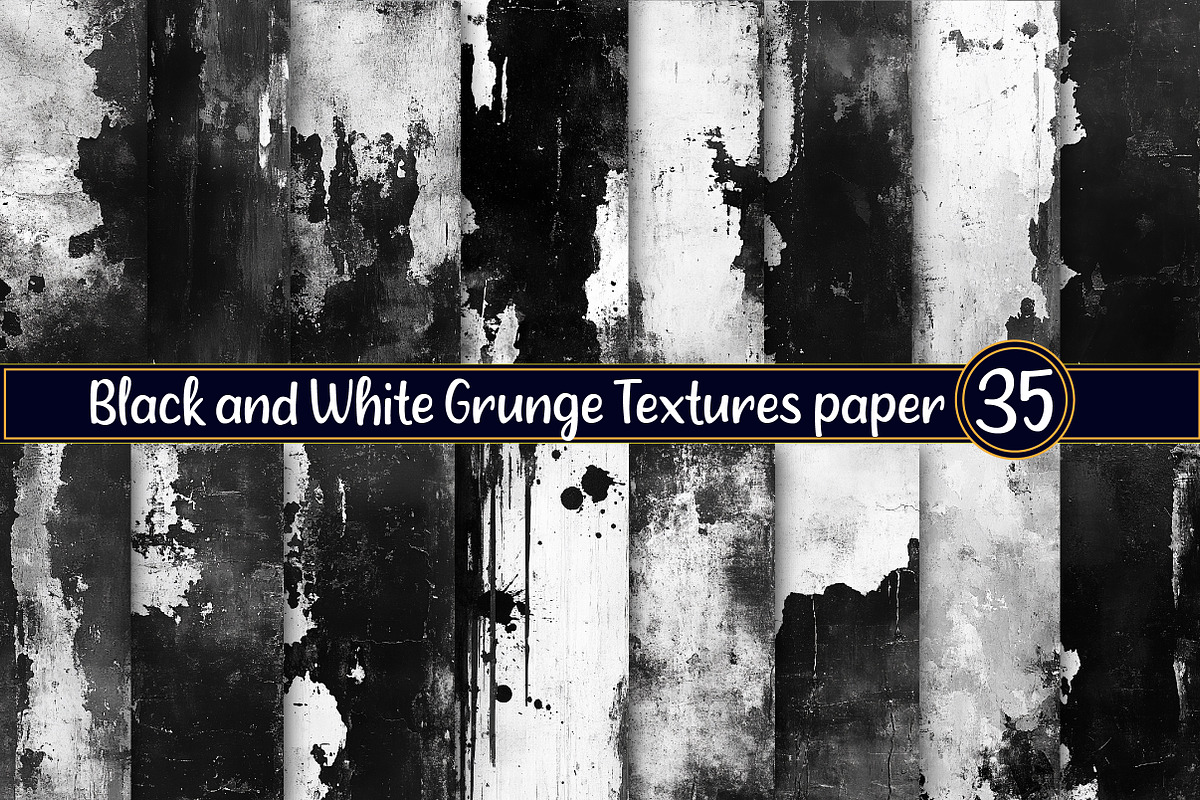 Black and White Grunge Textures pape, a Texture Illustration by Designworld (Photo 1 of 5)