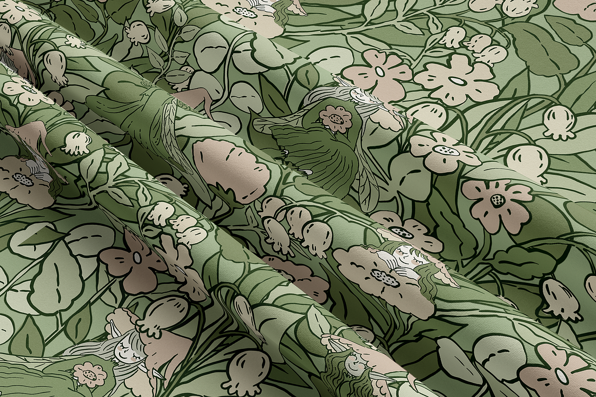 Green Camouflage Fairies Pattern, a Pattern Graphic by Lady Bruniere Design (Photo 9 of 14)