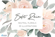 Pink, Beige and Grey Florals, an Illustration by Graphic Blue Bird (Thumbnail 1 of 6)