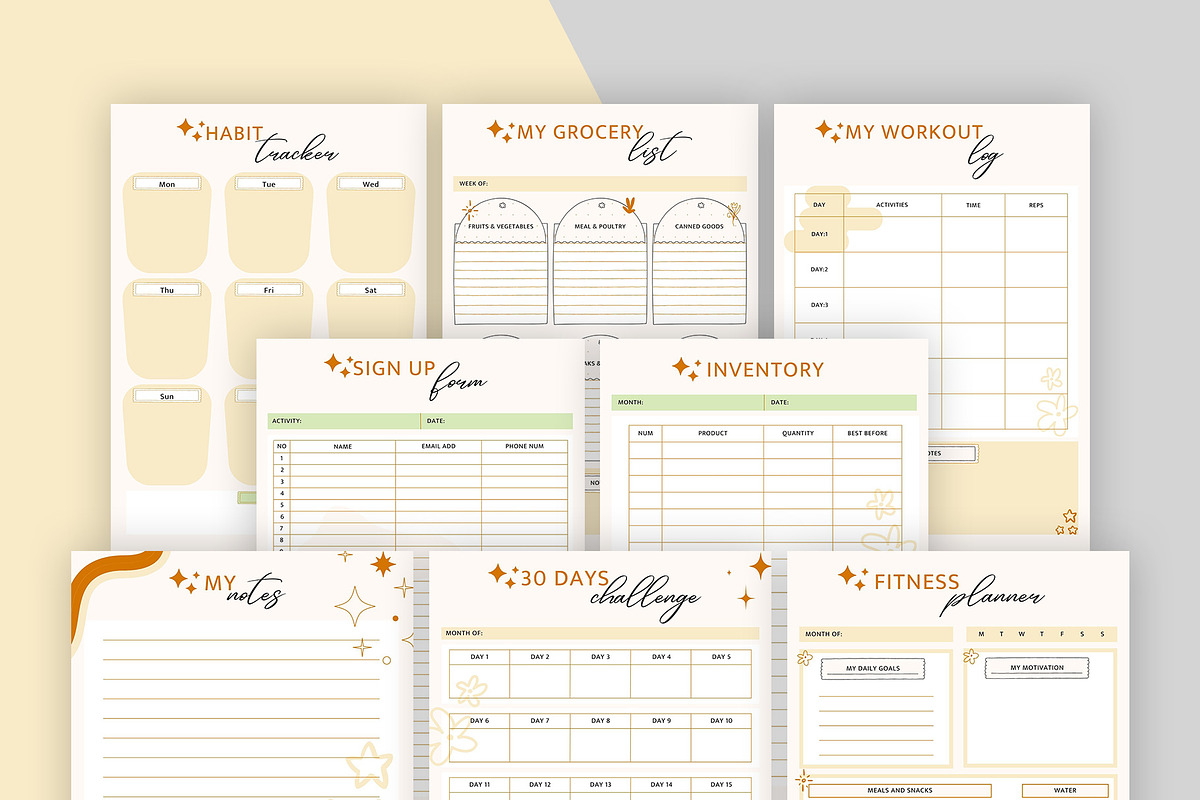 Ultimate Planner Bundle Pack Vol.41, a Stationery Template by Amit Debnath