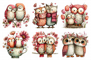 Spring Couple Owl Clipar, an Illustration by Daily.Designs (Thumbnail 4 of 7)