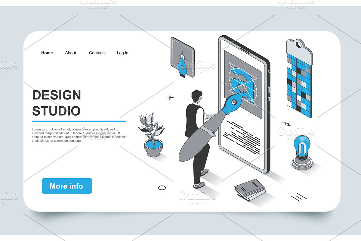 Design Studio Isometric Landing Page, a Templates & Theme by alexdndz