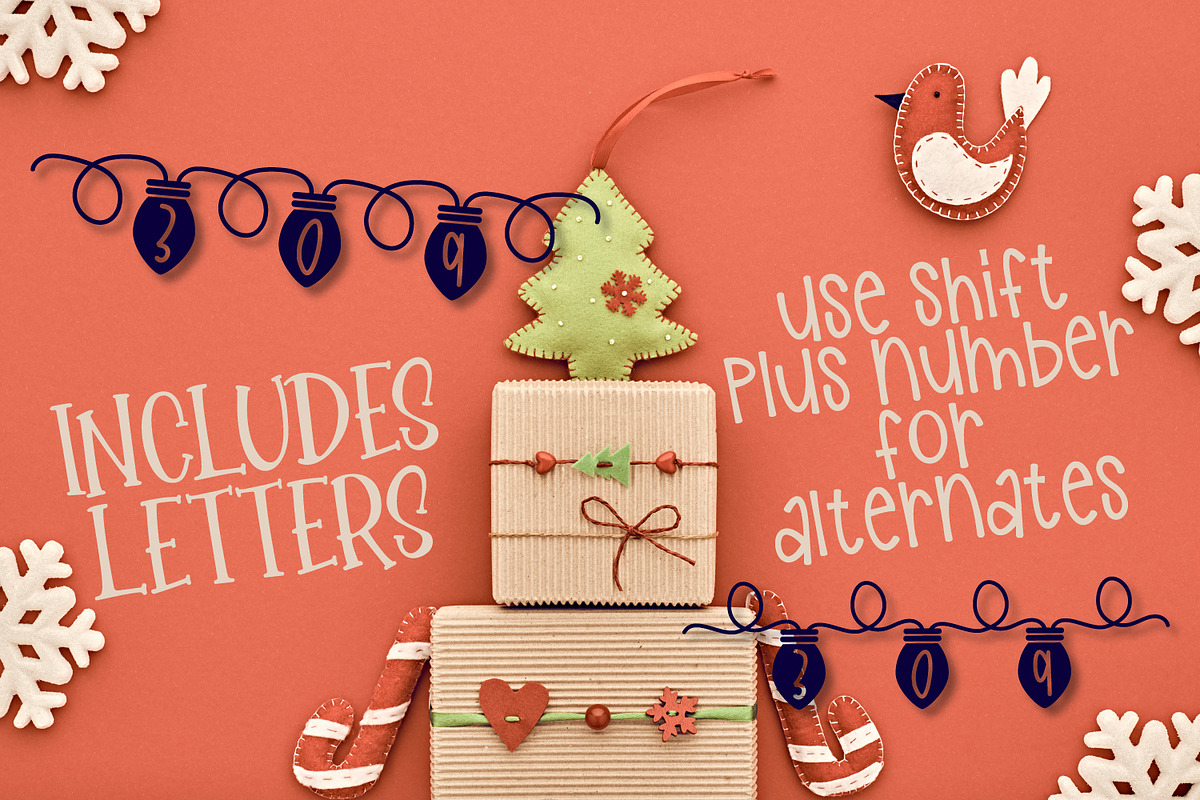YULE - Christmas Lights Font preview 5