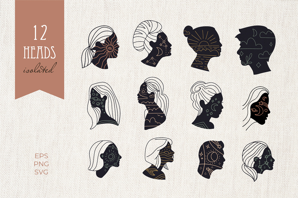 Inner life - Line art Space Faces, an Object Illustration by Lana Sham (Photo 2 of 14)