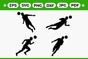 Soccer Player Silhouette Vector Pack, an Object Graphic by Artonix (Thumbnail 1 of 3)