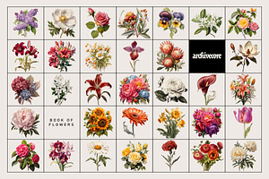 Vintage Book Of Flowers Clipart