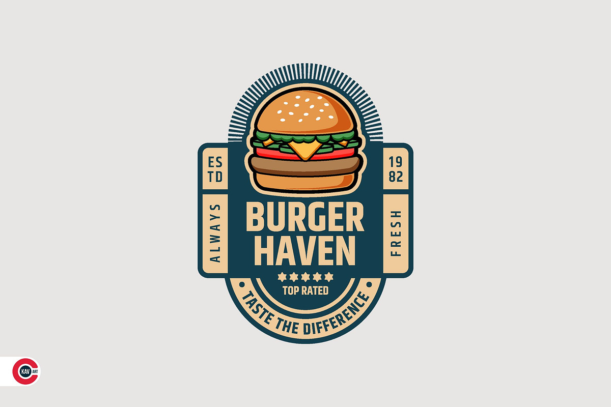 Badge Logo or Burger Fast Food Badge, a Branding & Logo Template by C-Kav (Photo 3 of 5)