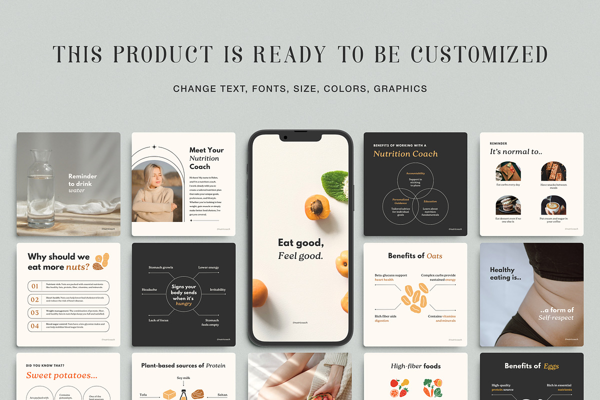 Nutrition Coach Instagram Template, a Social Media Template by Chewie Co (Photo 10 of 11)