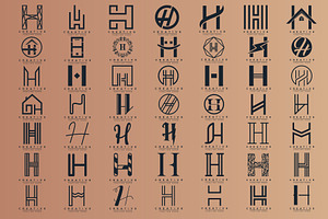 Letter H Logo Bundle Monogram Set