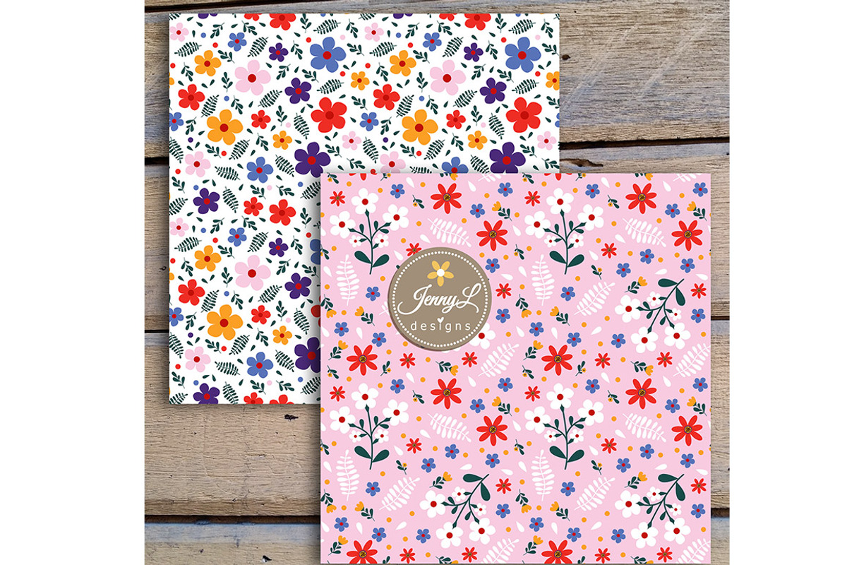 Floral Spring SEAMLESS Digital Paper, a Pattern Graphic by JennyL Designs (Photo 3 of 5)