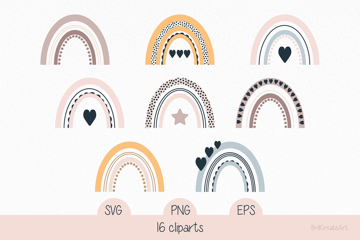 Bohemian Rainbow - Baby boho clipart, an Illustration by BrillCreateArt (Photo 1 of 5)