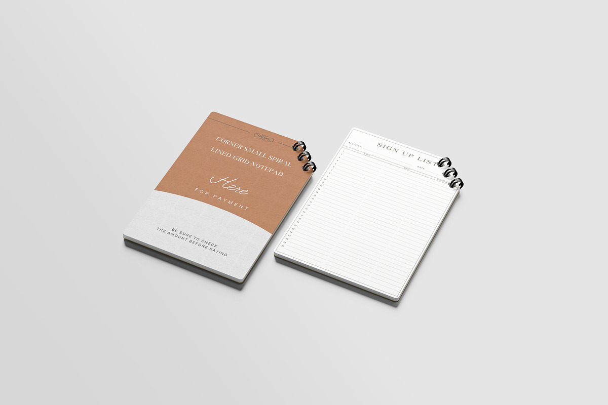 Corner Spiral Lined Notepad Mockup, a Books & Magazine Mockup by Akaimockup (Photo 5 of 5)