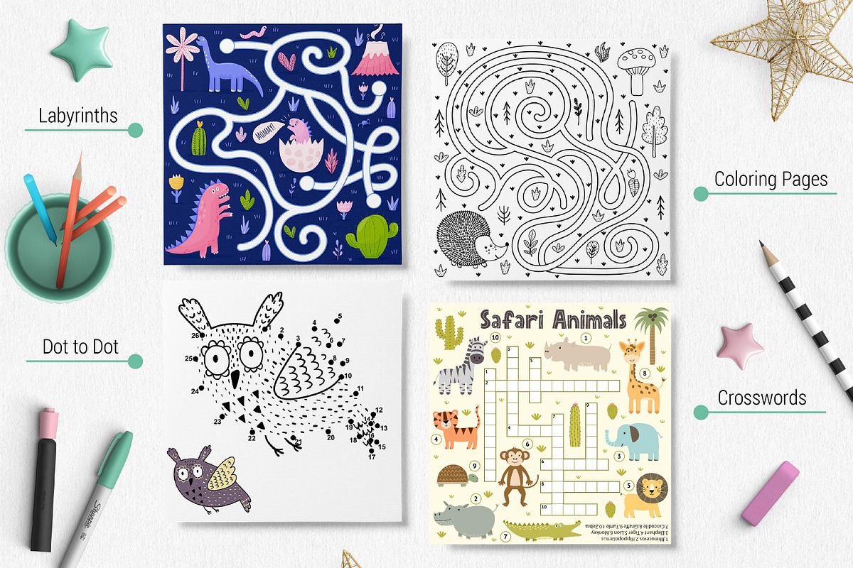 Activities for Kids Big Collection, an Animal Illustration by Gulnara Sabirova (Photo 3 of 15)