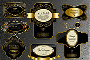 Retro black gold labels set 1, a Decorative Illustration by Merfin (Thumbnail 3 of 10)