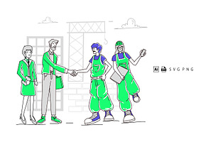 Illustration Construction Handshake, a Person Illustration by Stock Shape