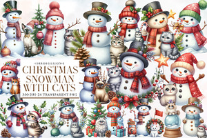 Christmas Snowman with Cats Sublimat, an Illustration by Designworld