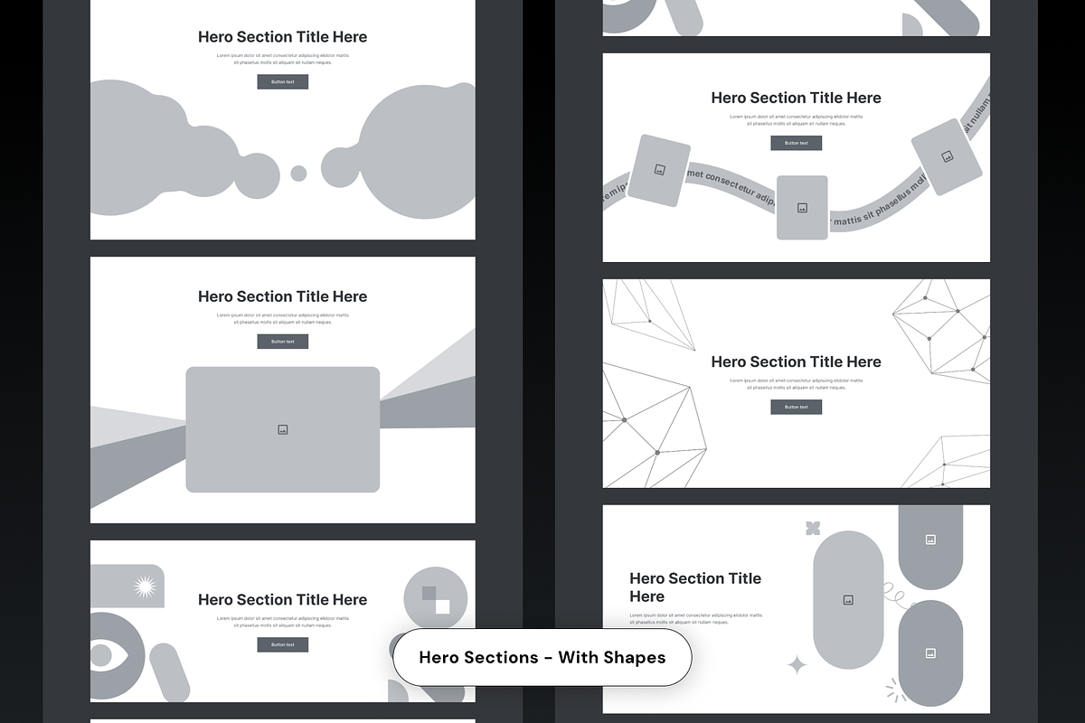 Unique Website Sections Kit in Figma, a Wireframe Template by nwdigitalstore (Photo 5 of 14)