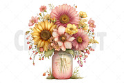 Watercolor Spring Mason Jar Clipart, an Illustration by Craft Nest (Thumbnail 12 of 12)
