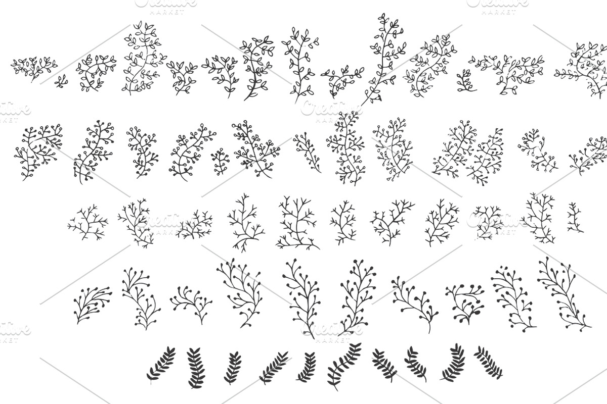 Hand Drawn Plant Elements, an Object Illustration by Does She Even Doodle (Photo 3 of 5)