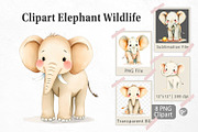 Watercolor Clipart Elephant Wildlife, a Graphic by Artnoy (Thumbnail 1 of 5)