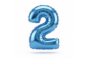 Blue Metallic Number 2 Foil Balloon, a School & Education Photo by shahsoft (Thumbnail 1 of 2)