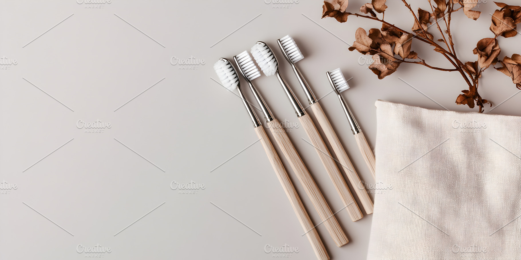 Eco toothbrushes with wooden handles, a Beauty & Fashion Photo by Photostock