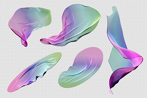 3D Transparent Fabric Objects - PNG