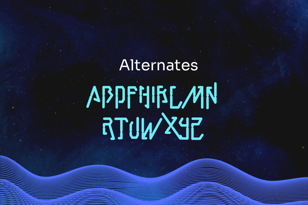 Maoxiew - Futuristic Font, a Handwritten Font by Dhabee (Photo 3 of 12)