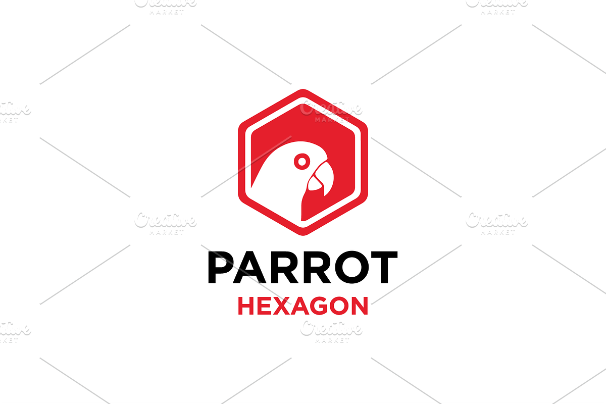 Parrot Hexagon Logo Vector Animals, a Branding & Logo Template by zaqilogo (Photo 2 of 2)