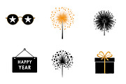 Black and white New year clipart, an Illustration by CreationArt (Thumbnail 3 of 5)