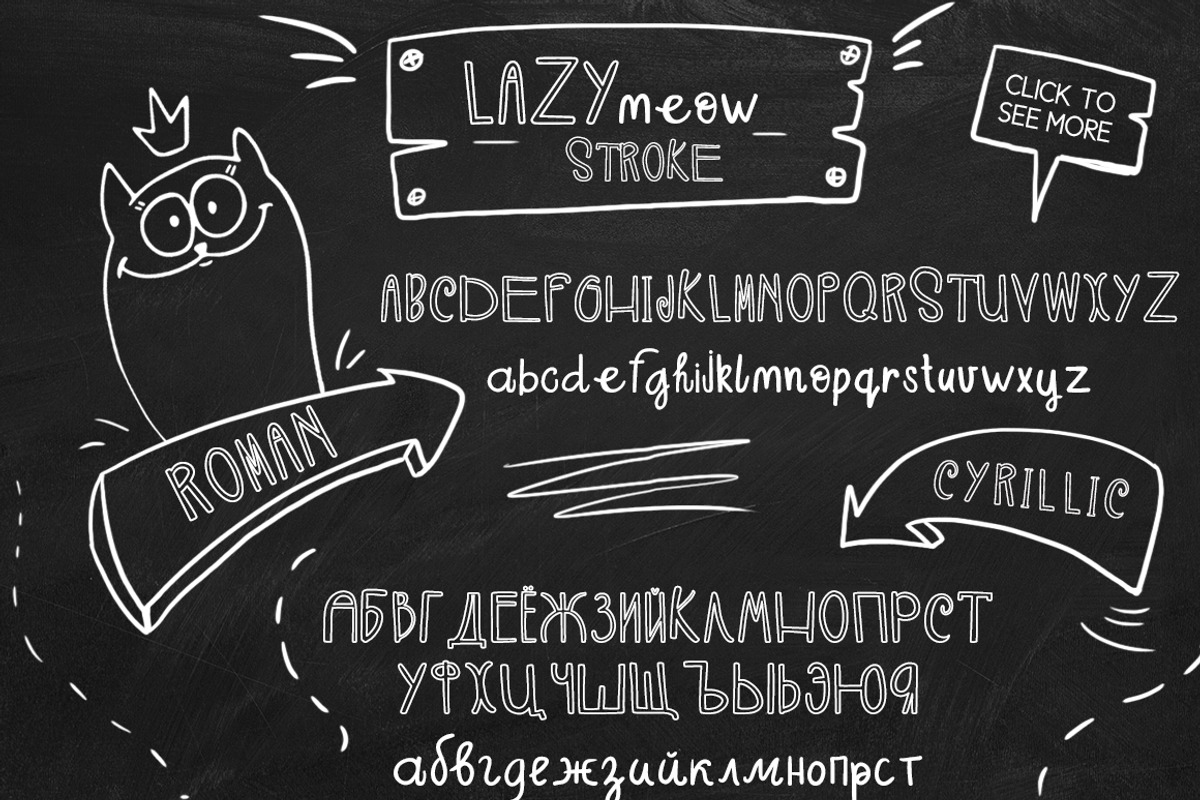 LAZY MEOW. Handwitten fonts+cliparts, a Handwritten Font by Ivanna-Ivashka (Photo 4 of 12)