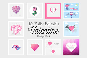 10 Fully Editable Valentine Design