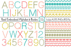 Embroidered Alphabet & Brushes
