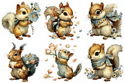Whimsical Easter Squirrel Clipart PN, an Illustration by Daily.Designs (Thumbnail 5 of 7)
