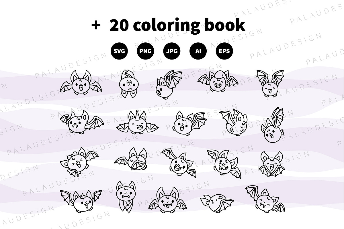 Bat Halloween Clipart Set, an Animal Illustration by Palau (Photo 11 of 12)