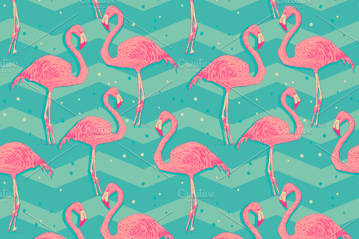 Flamingo patterns set preview 2