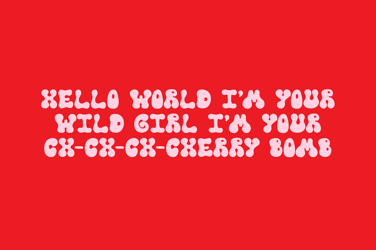 Cherry Bomb - Funky Font, a Sans Serif Font by Abi Lee Designs (Photo 7 of 8)