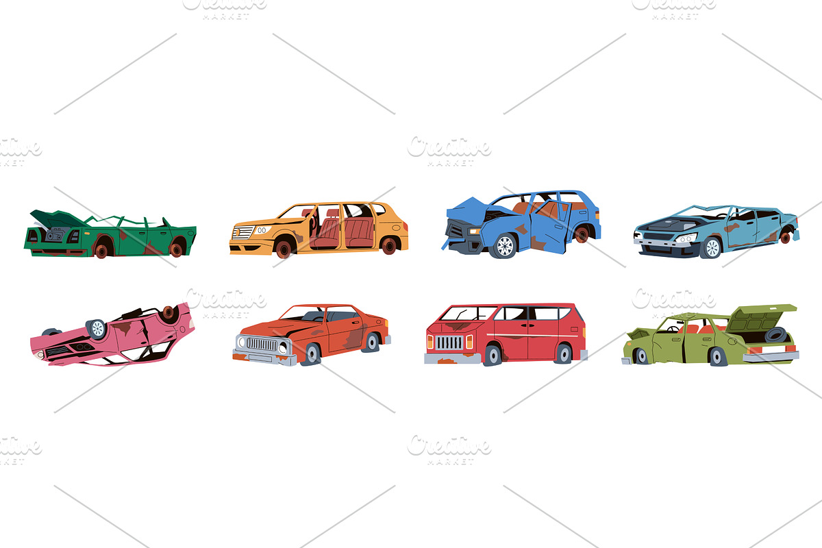 Car metal scrap. Old, rust and, a Transportation Illustration by YummyBuum
