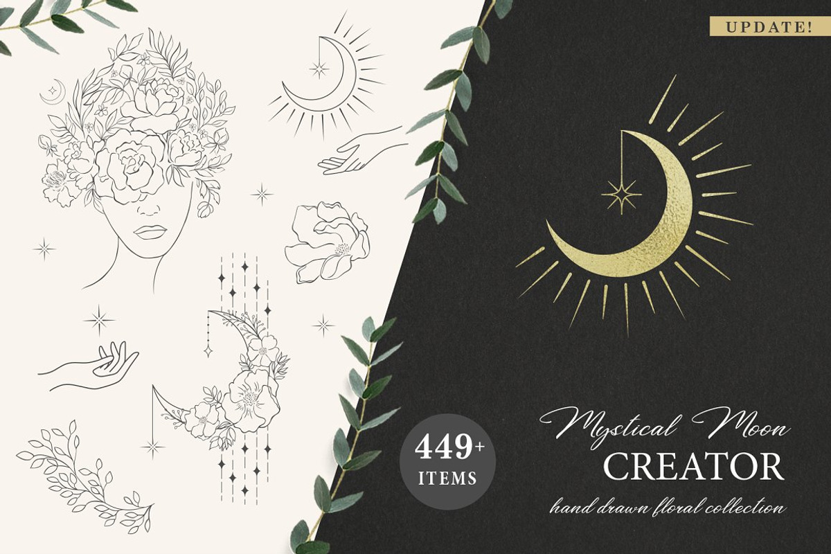 UPDATE! Mystical Moon Trendy Designs, a Decorative Illustration by Designwork (Photo 1 of 23)