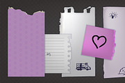 Torn paper notebook pieces and note, an Object Illustration by art PVP - market (Thumbnail 3 of 3)