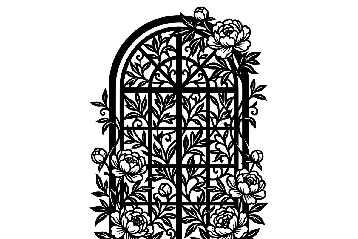 50 Floral French Window Ornament, a Decorative Illustration by Amazin_art (Photo 34 of 44)