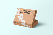 Courier Box Mockup, a Product Mockup by MockupCraft (Thumbnail 1 of 4)