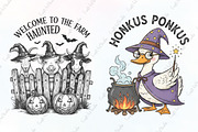 Vintage Halloween Farm PNG Bundle, an Illustration by CraftArtStudio (Thumbnail 3 of 6)