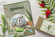 Vintage Watercolor Gardening Clipart, an Animal Illustration by JSolomatina (Thumbnail 2 of 13)